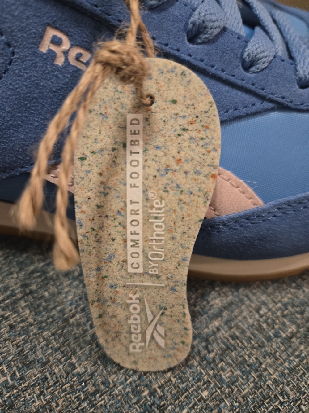 Reebok Fiori Retro Blue and Pink Low-Profile Suede & Nylon Sneakers - Picture 5 of 9